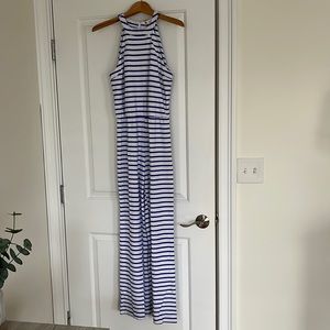 Jude Connally jumpsuit. Blue and white. Size M